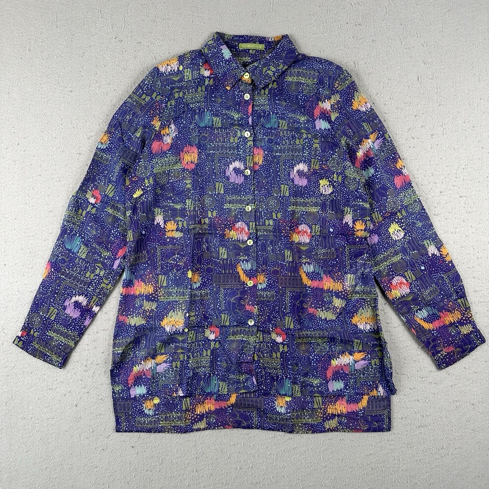 Catherine Andre Button Up Shirt 38 Purple Art To Wear Lightweight Palette‎